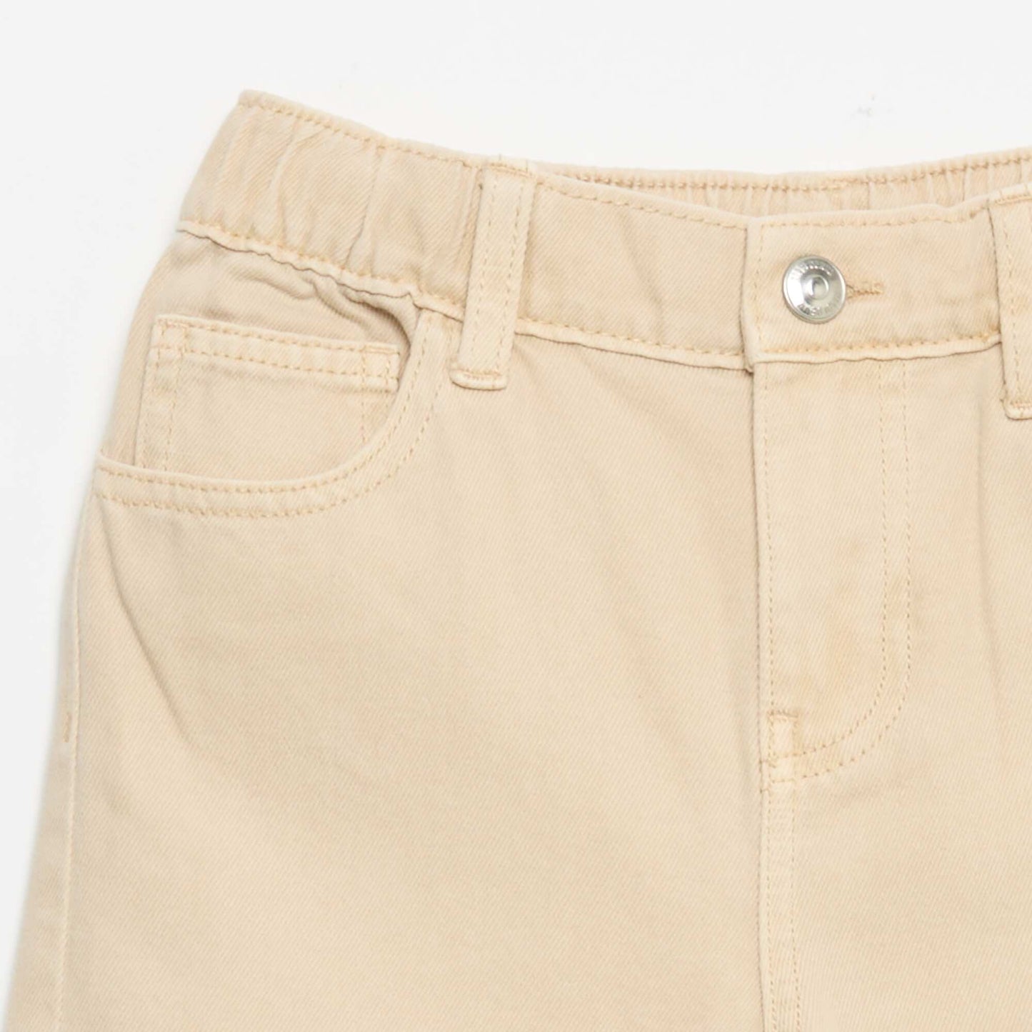 Adjustable Waist Wide Leg Trousers BEIGE