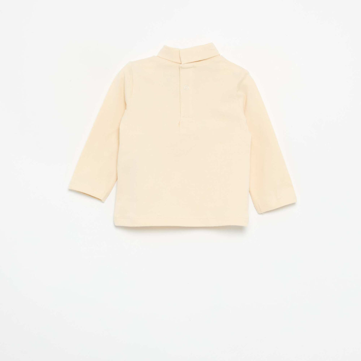 Turtleneck top with playful bow WHITE