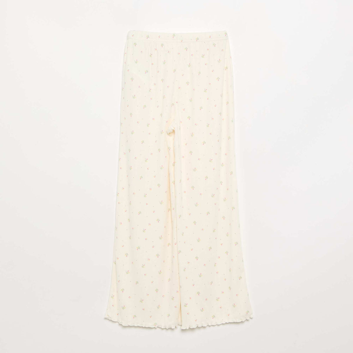 2-piece Pointelle Knit Pajamas BEIGE