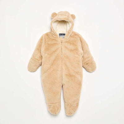 Faux Fur Pilot Jumpsuit BROWN