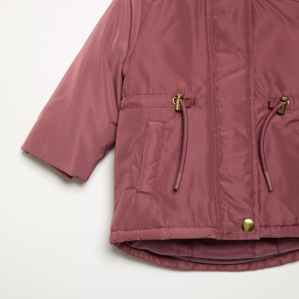 Hooded Parka with Faux Fur Lining PINK