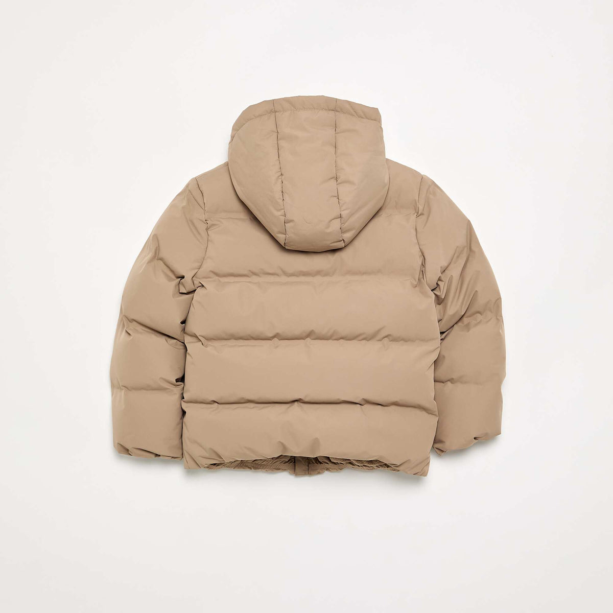 Hooded Quilted Puffer Jacket BEIGE