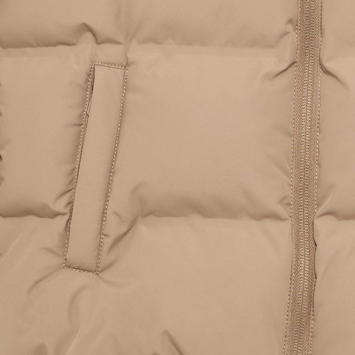 Hooded Quilted Puffer Jacket BEIGE