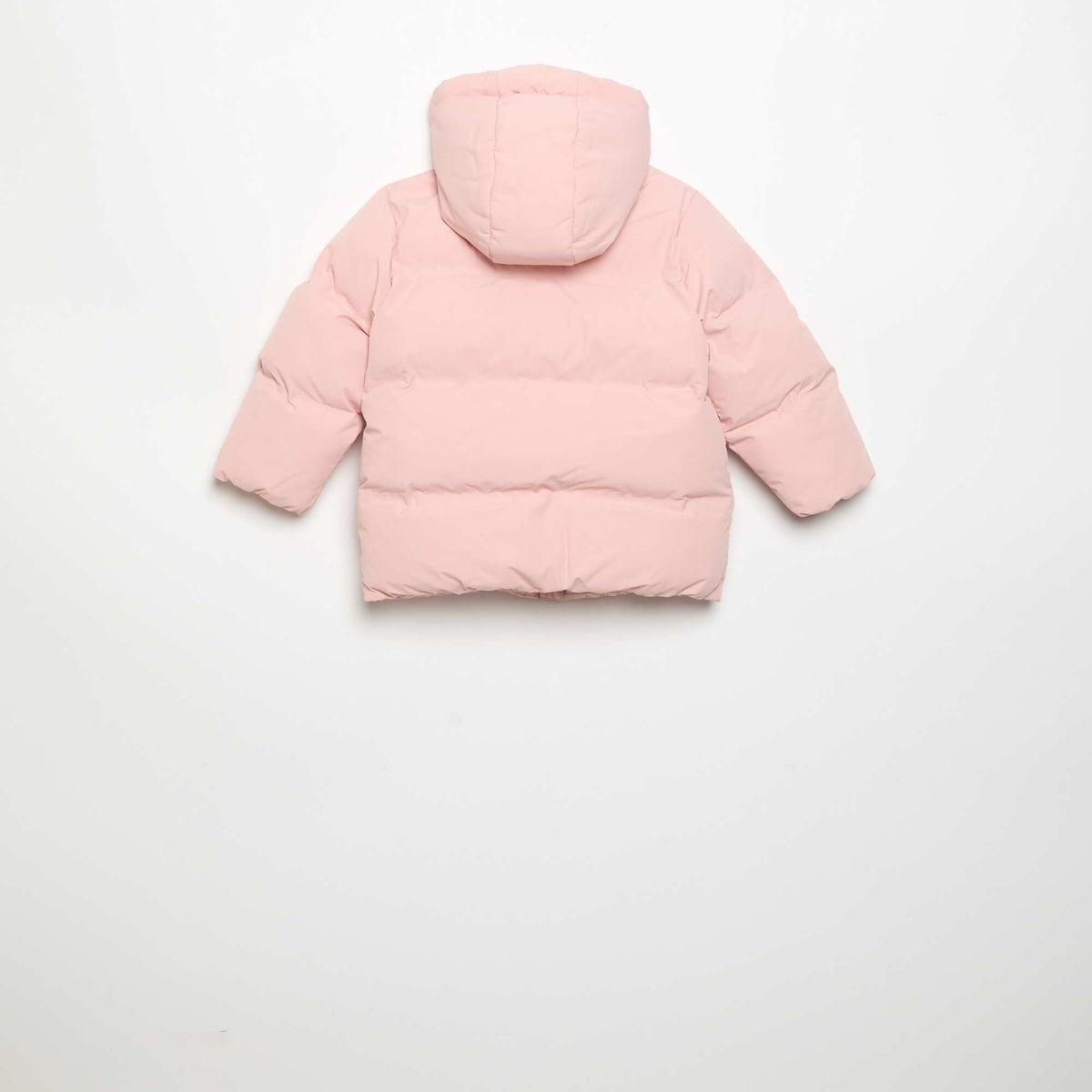 Printed Quilted Hooded Puffer Jacket PINK