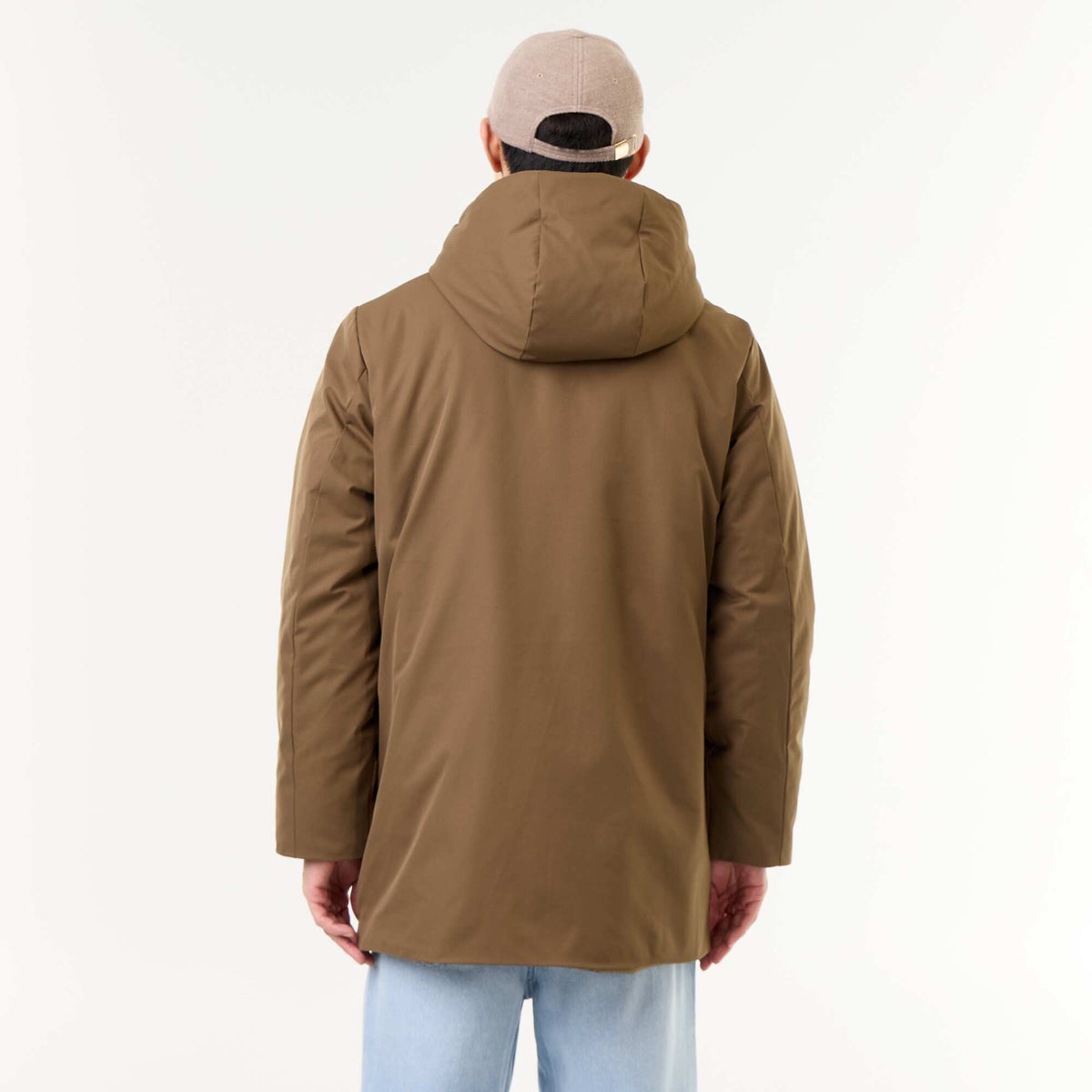 Water-repellent hooded parka GREEN