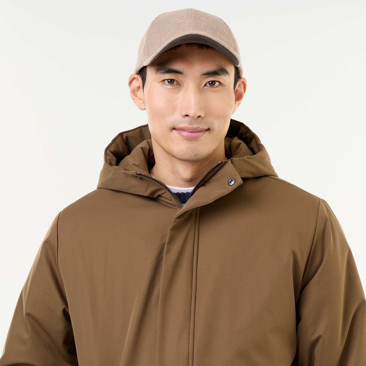 Water-repellent hooded parka GREEN