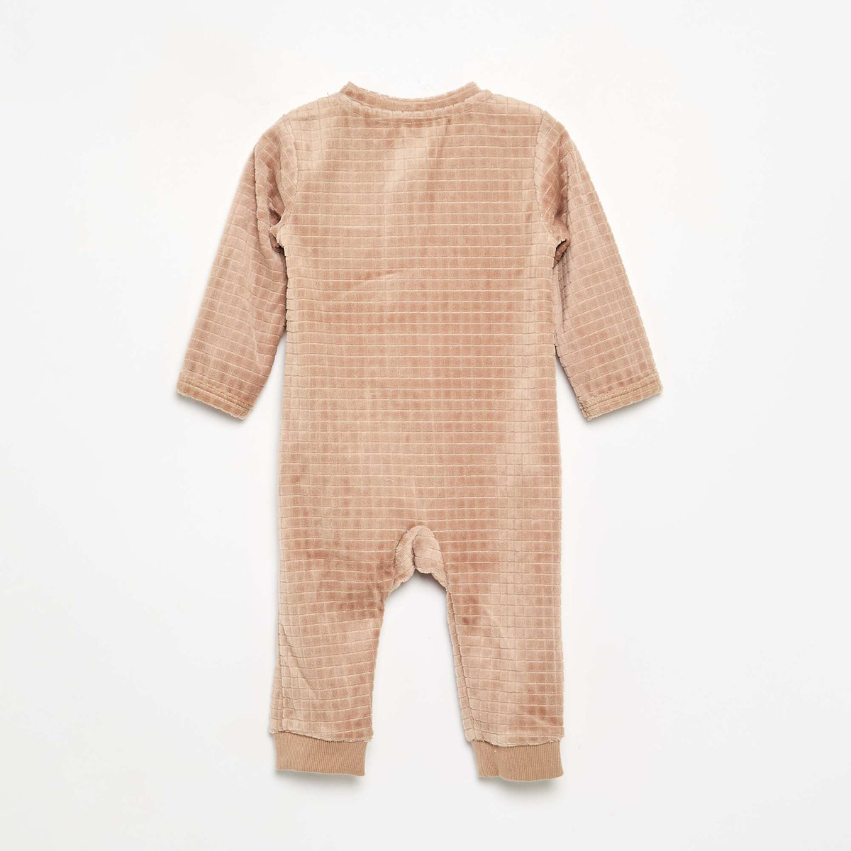 პრინტიანი ხავერდის საძილე კოსტუმი კრემისფერი