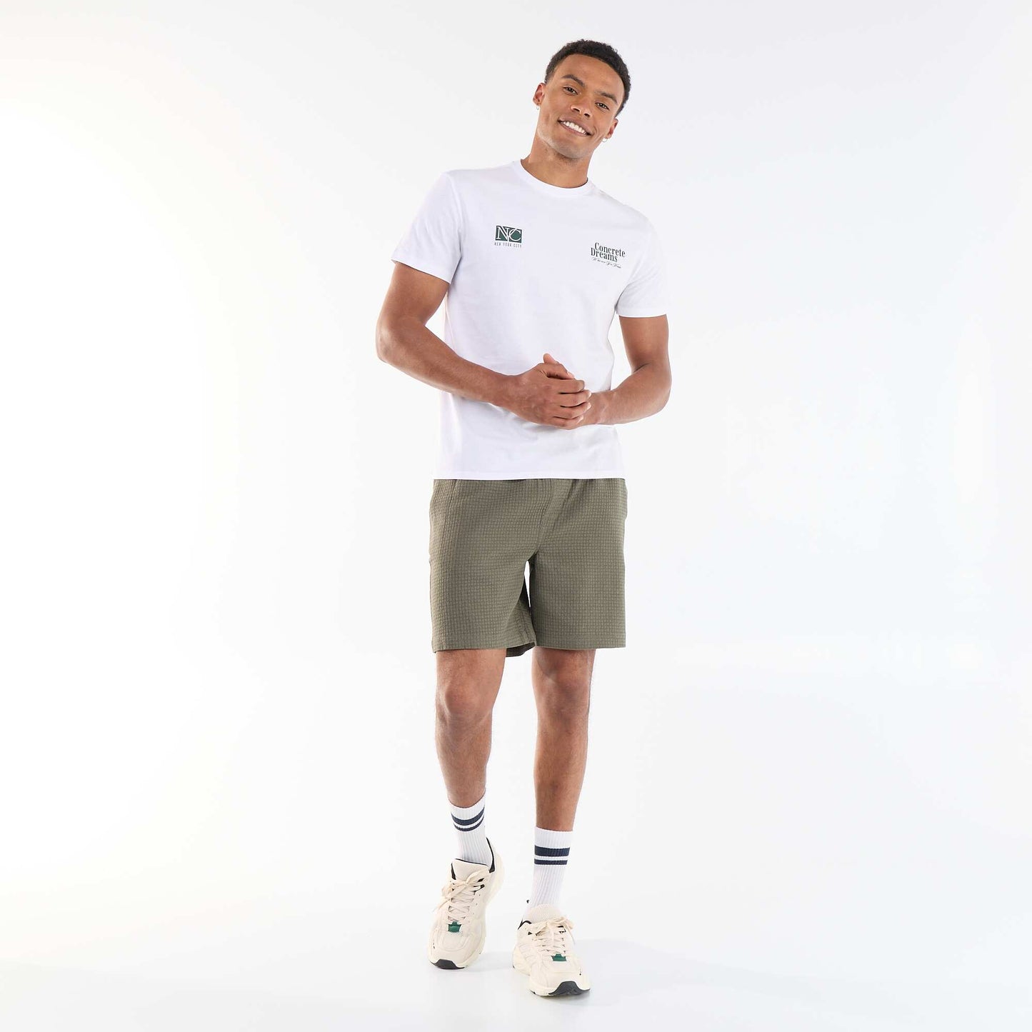 Piqué Knit Bermuda Shorts KHAKI