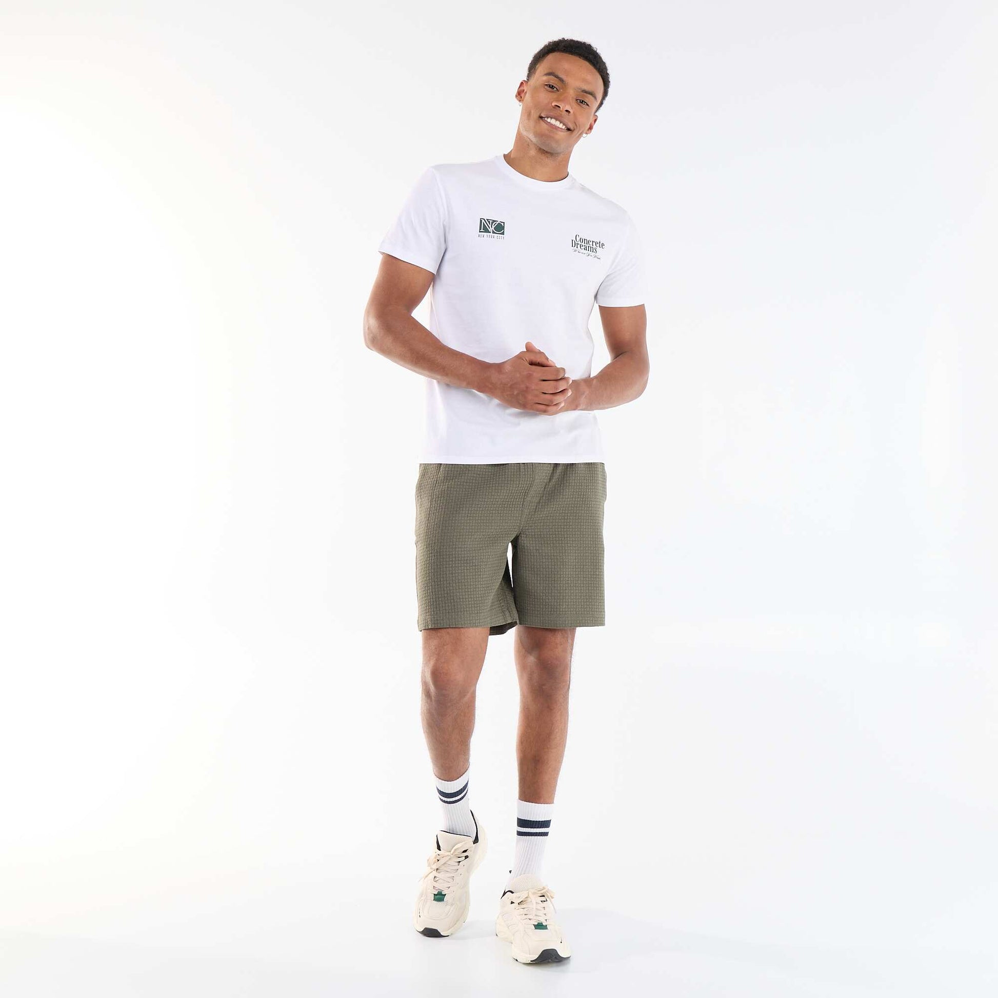 Piqué Knit Bermuda Shorts KHAKI