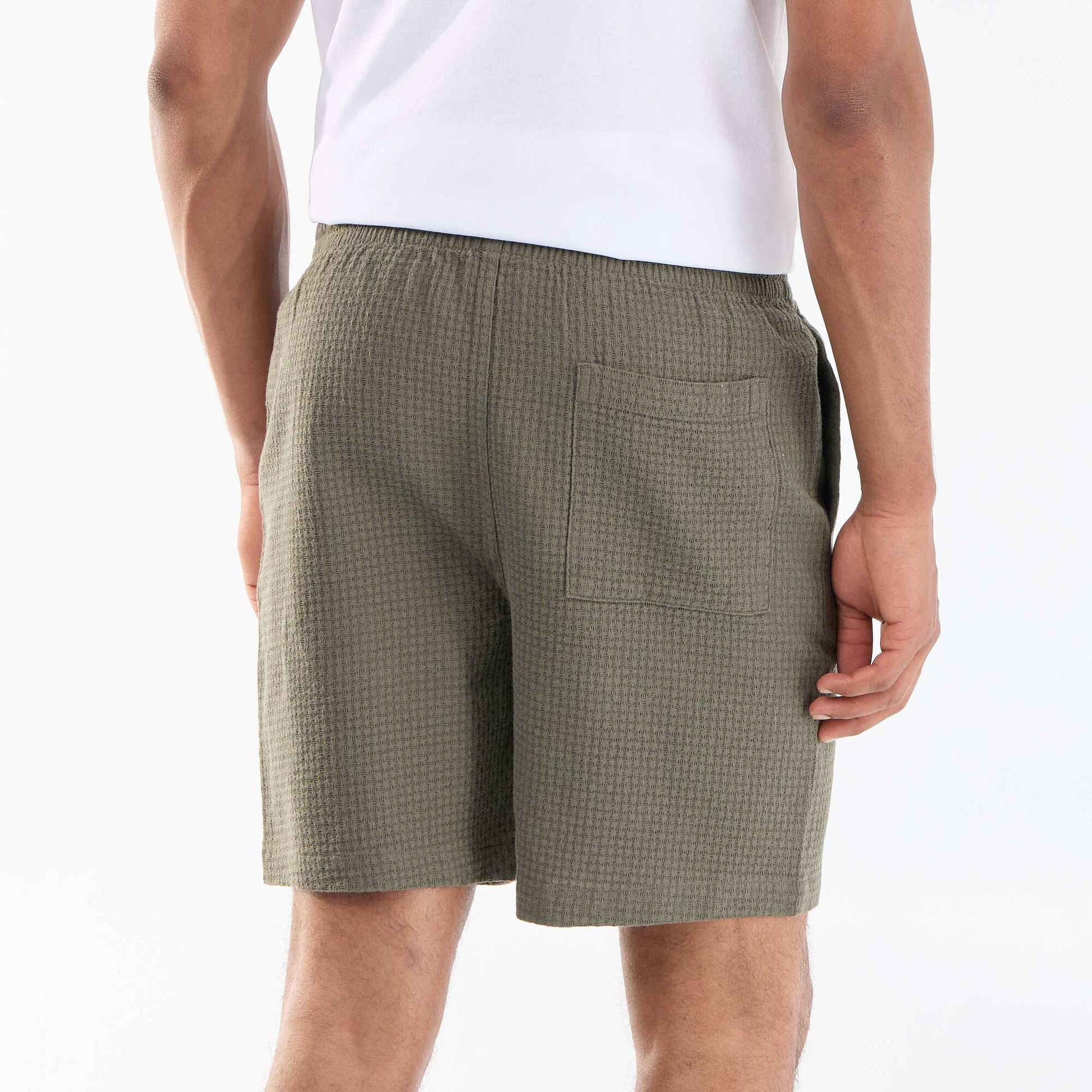 Piqué Knit Bermuda Shorts KHAKI