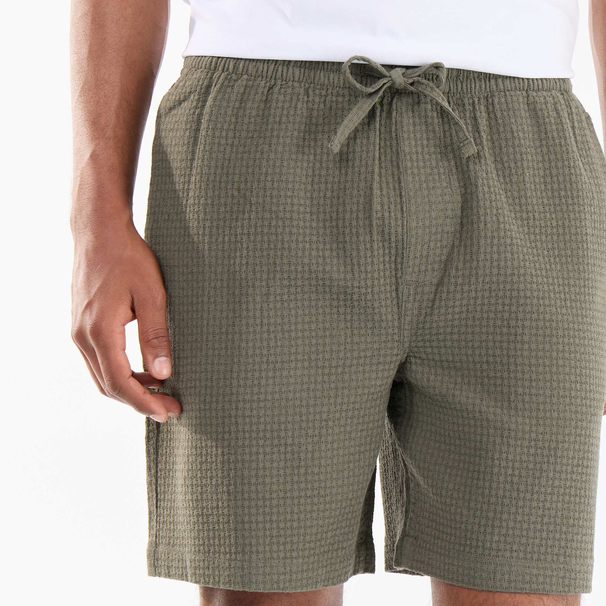 Piqué Knit Bermuda Shorts KHAKI