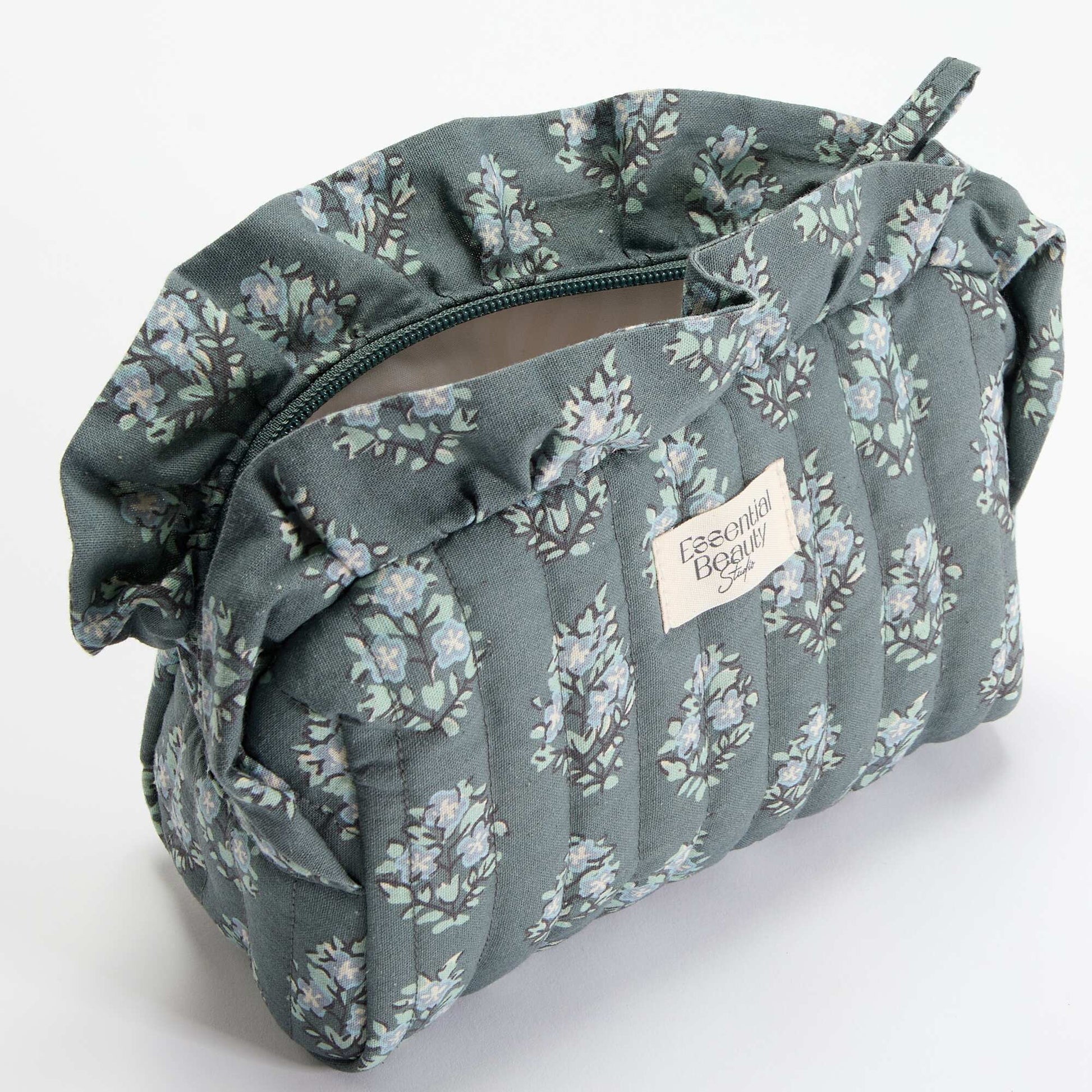 Floral Print Textile Pouch GREEN