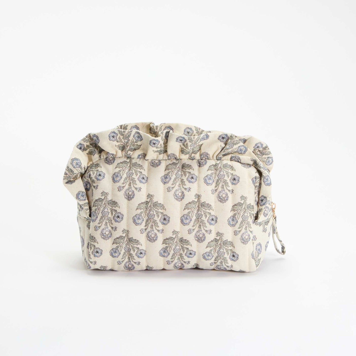 Floral Print Textile Pouch BLUE