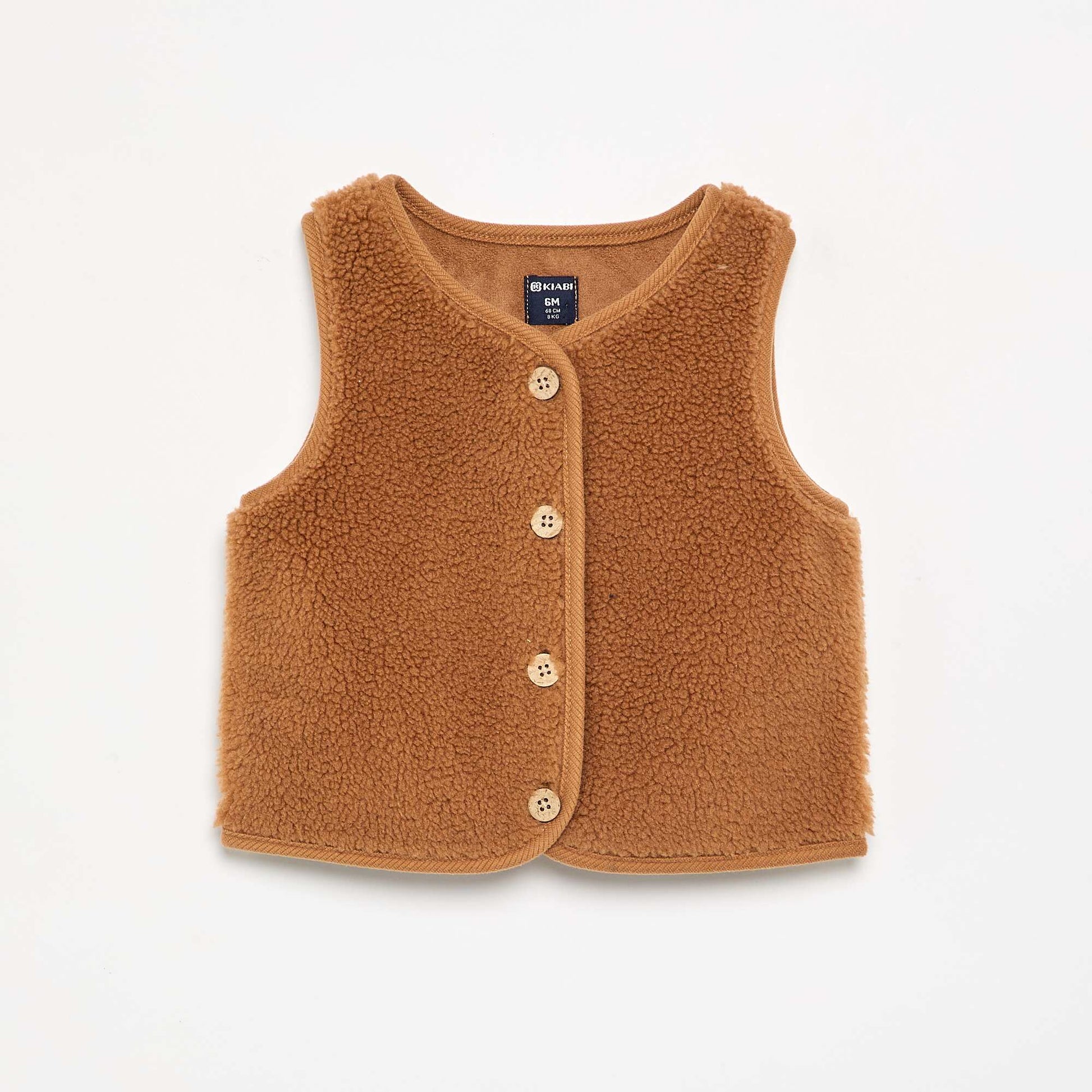 Faux Sheepskin Vest BEIGE
