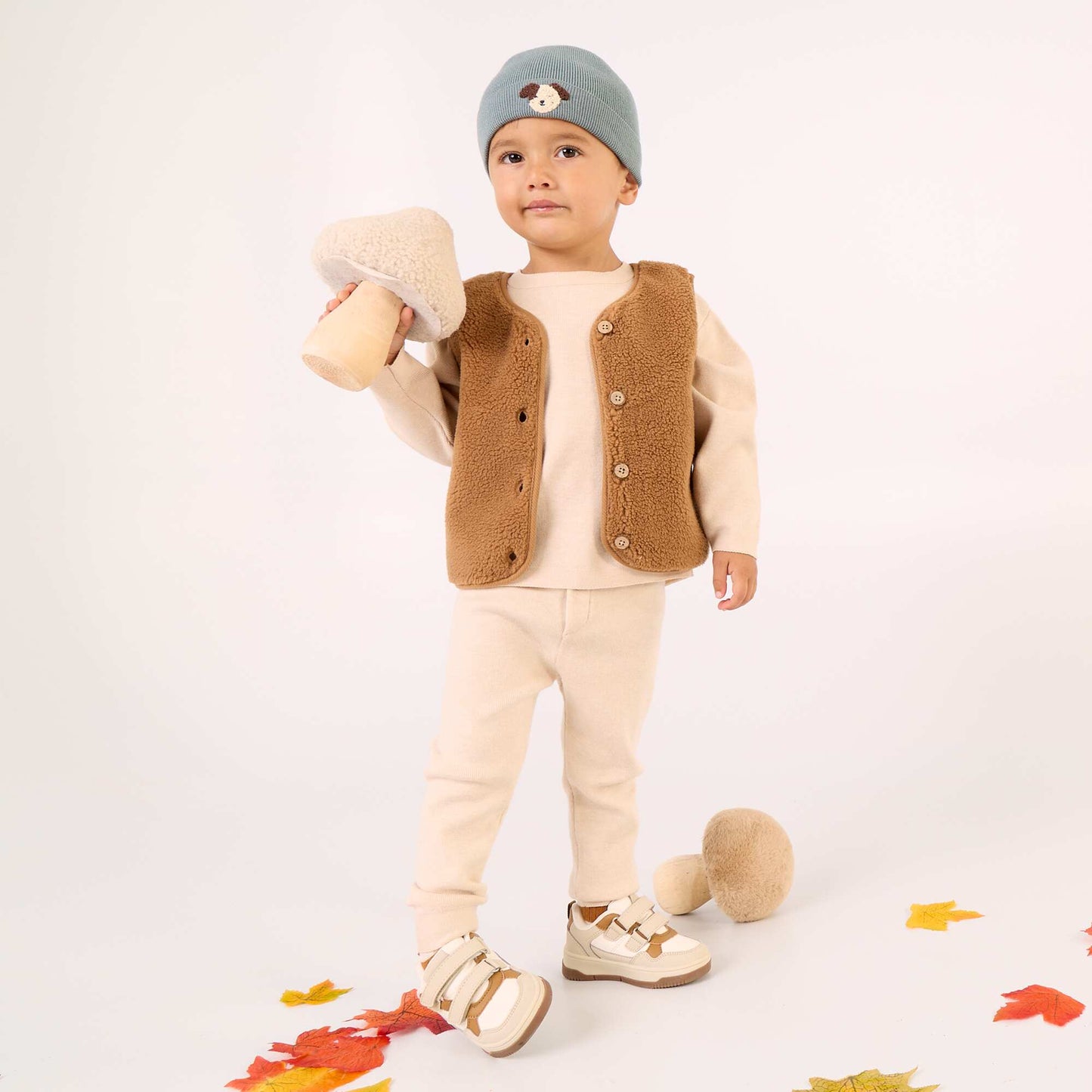 Faux Sheepskin Vest BEIGE