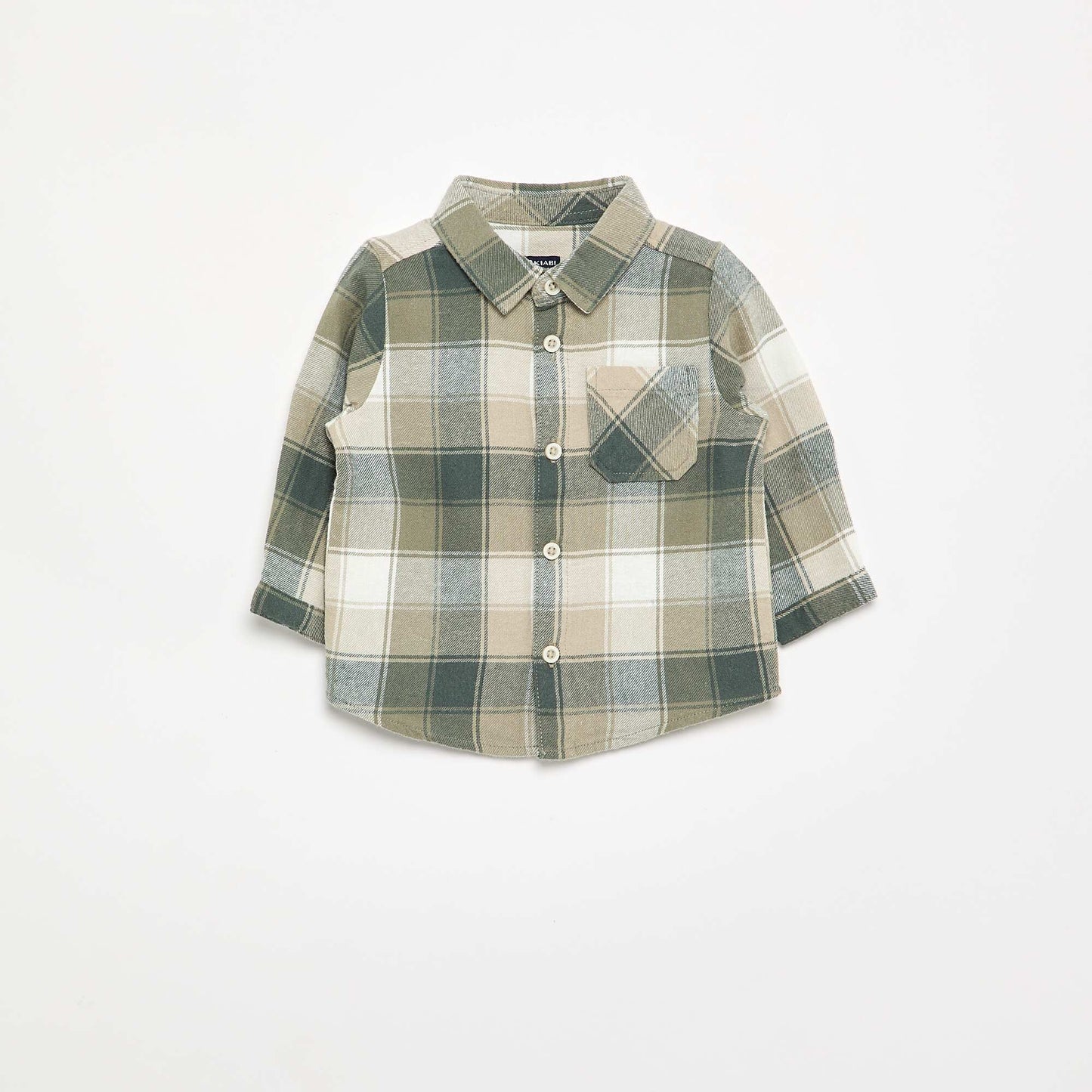Long-sleeved checked shirt GREEN
