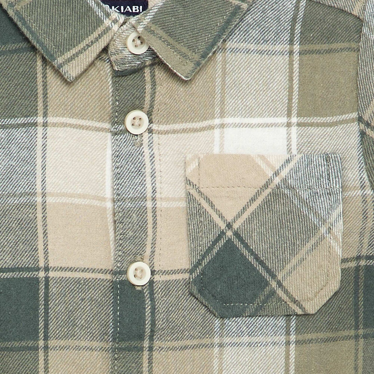 Long-sleeved checked shirt GREEN