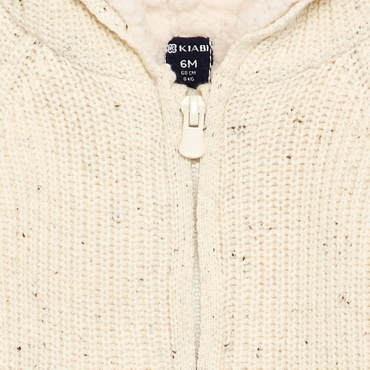 Hooded cardigan with fleecy lining WHITE