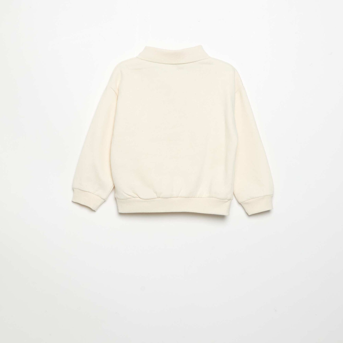 Long-sleeved sweatshirt with polo collar WHITE