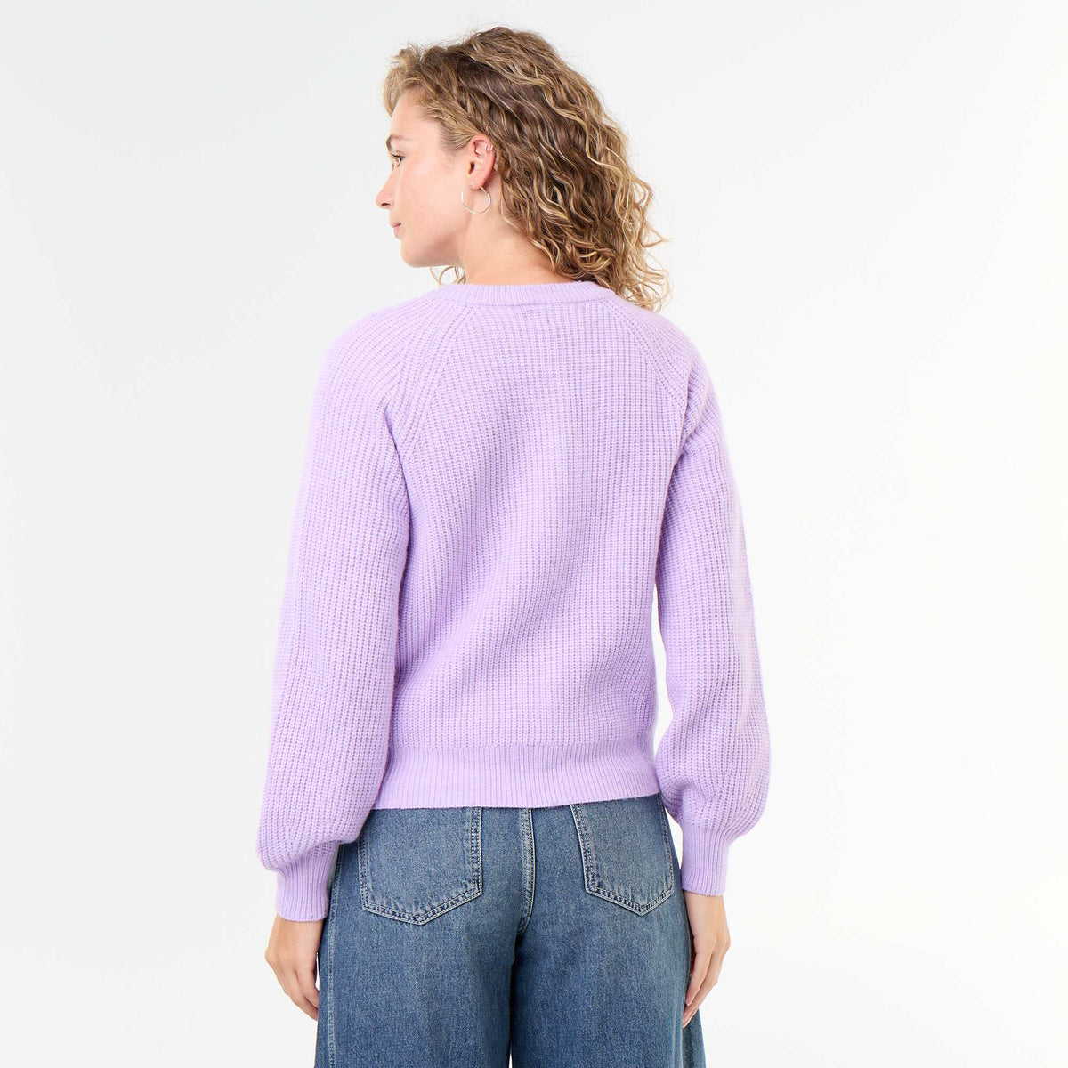 Chunky Knit Cardigan PURPLE