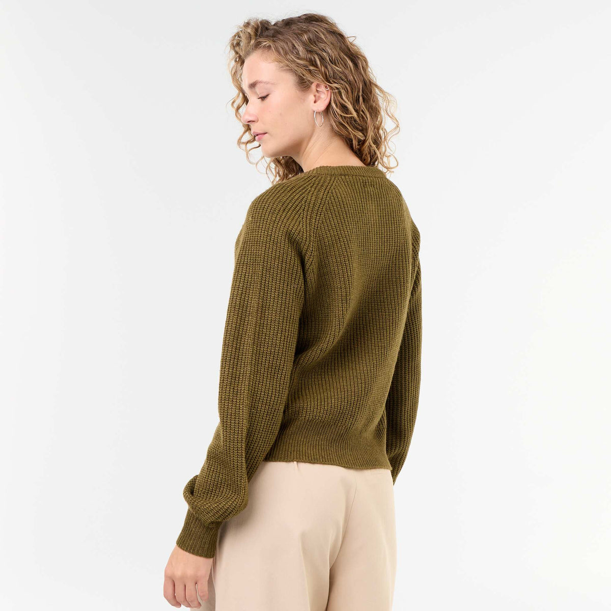 Chunky Knit Cardigan KHAKI