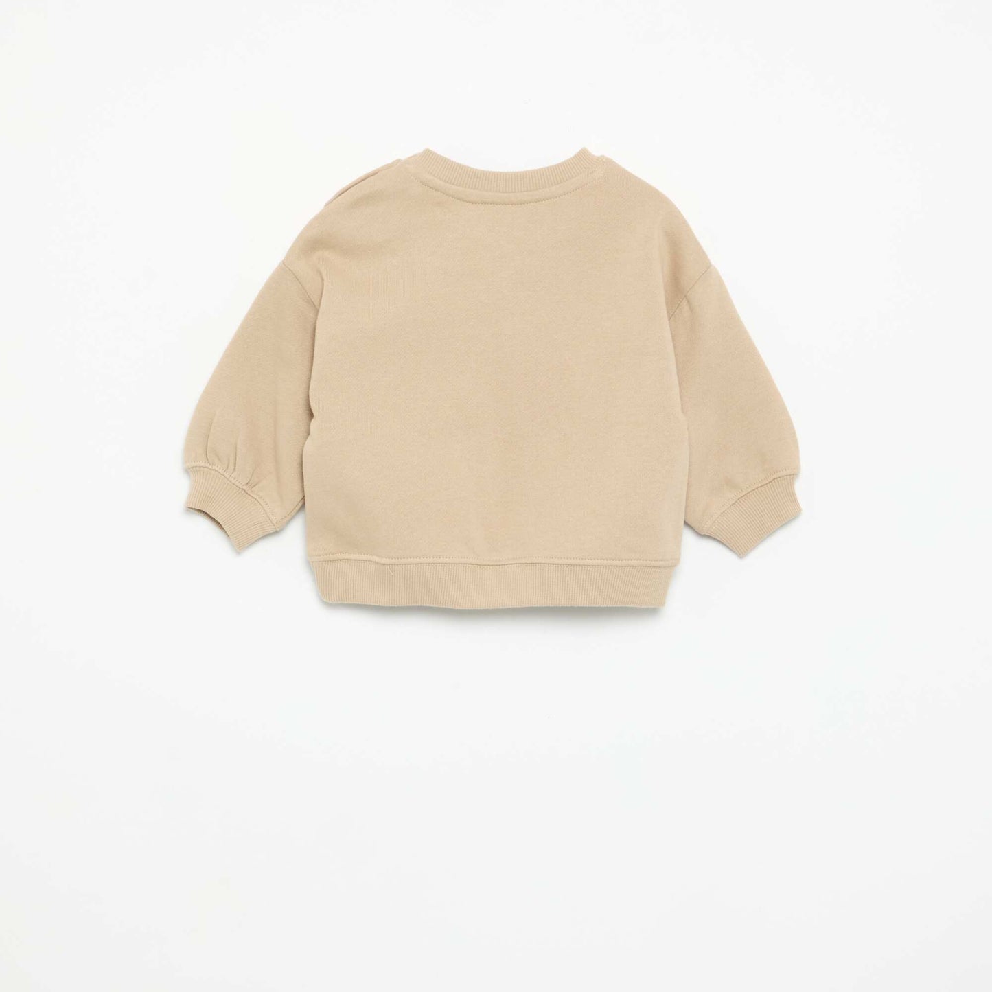 Plain sweatshirt with chest print BEIGE