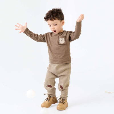 Plain knit trousers BEIGE