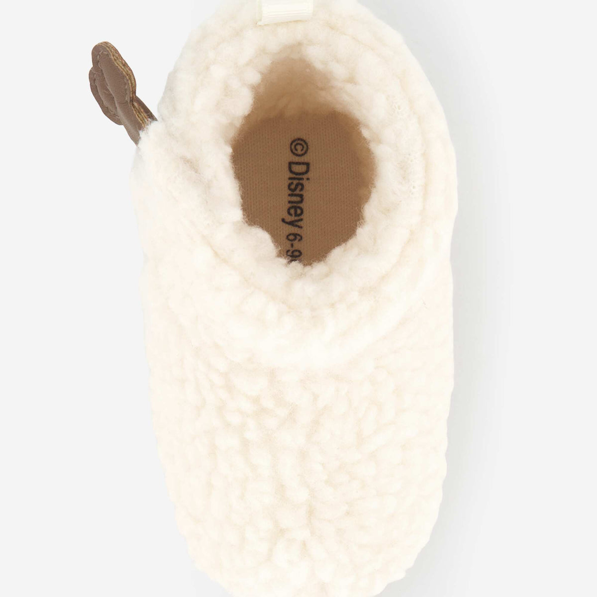 Pair of \'Disney\' Sherpa-Style Slippers WHITE