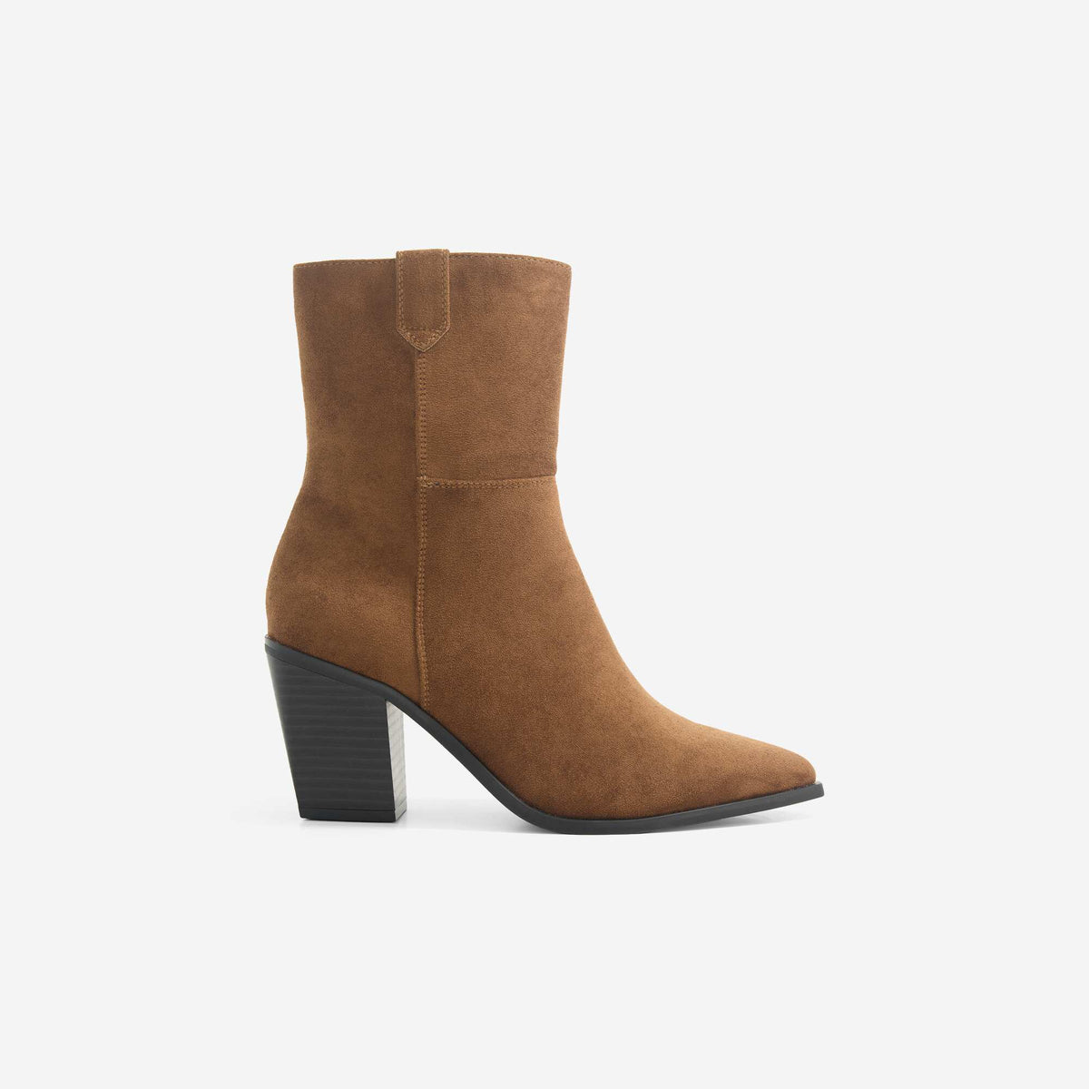 Western-style heeled boots BROWN