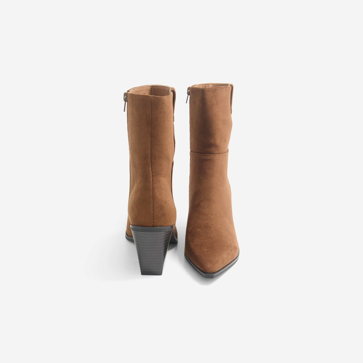 Western-style heeled boots BROWN