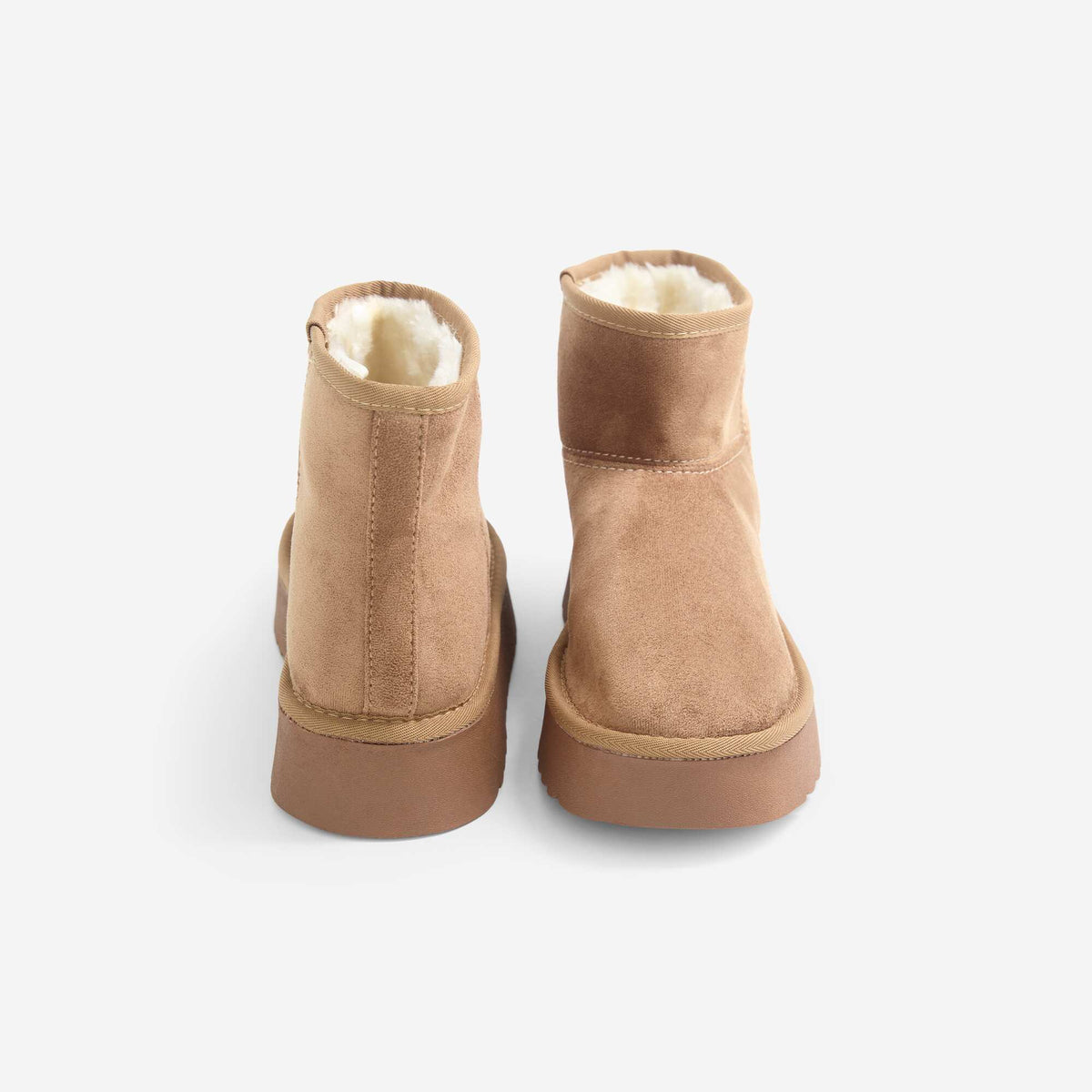 Lined wedge boots BROWN