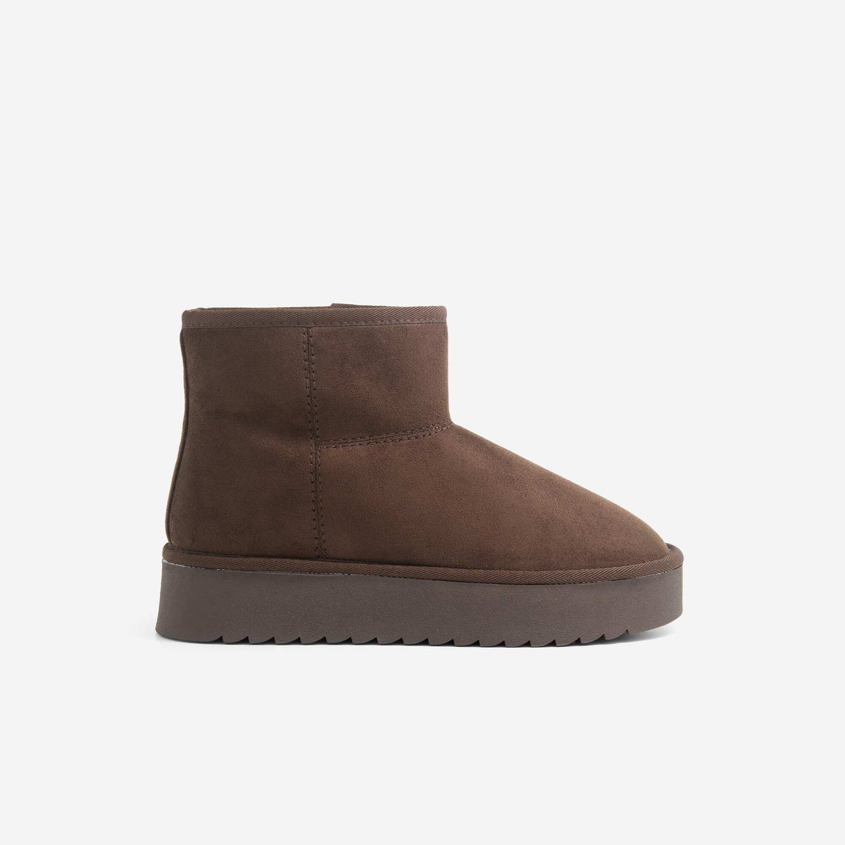 Lined wedge boots BROWN