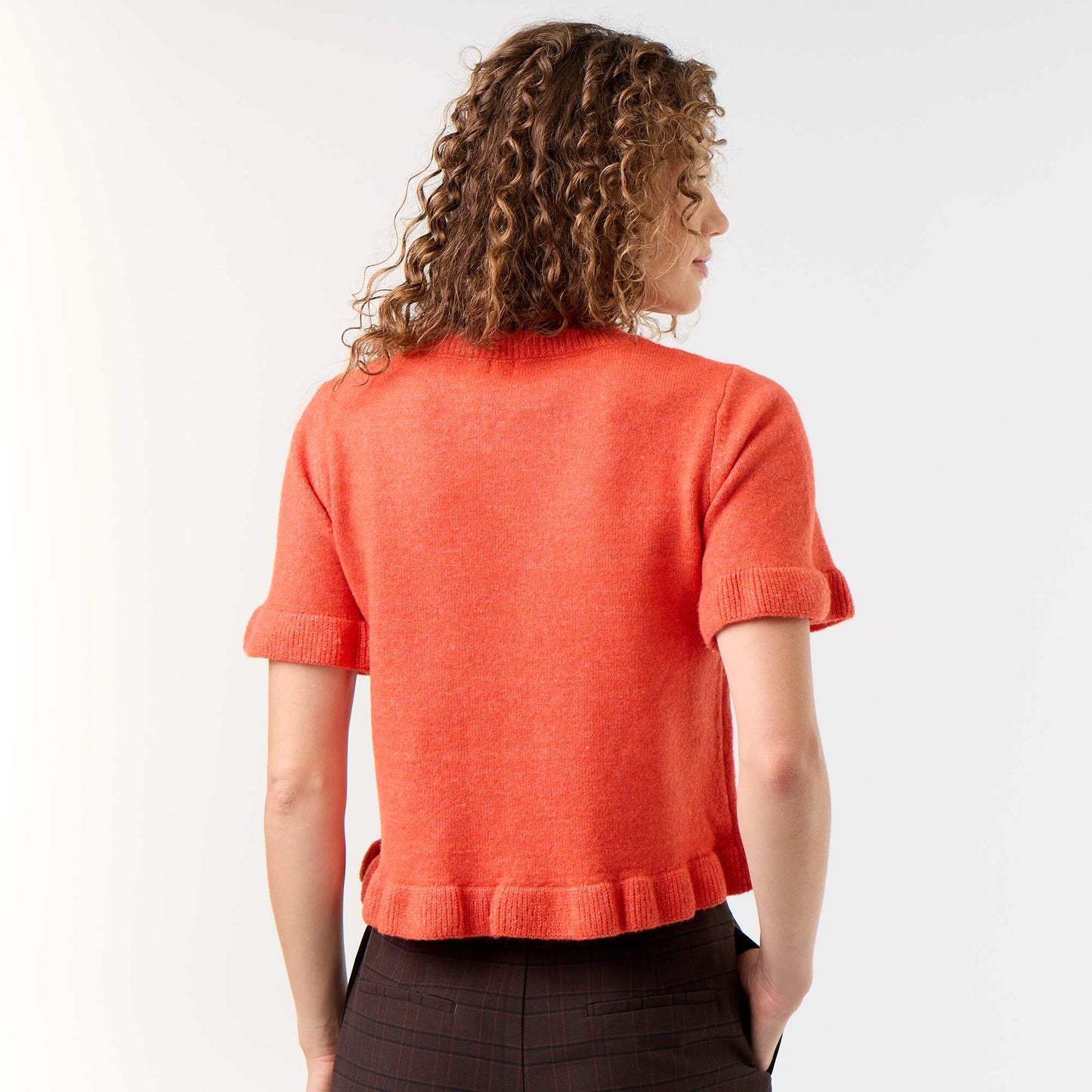 Short-Sleeve Knit Top RED