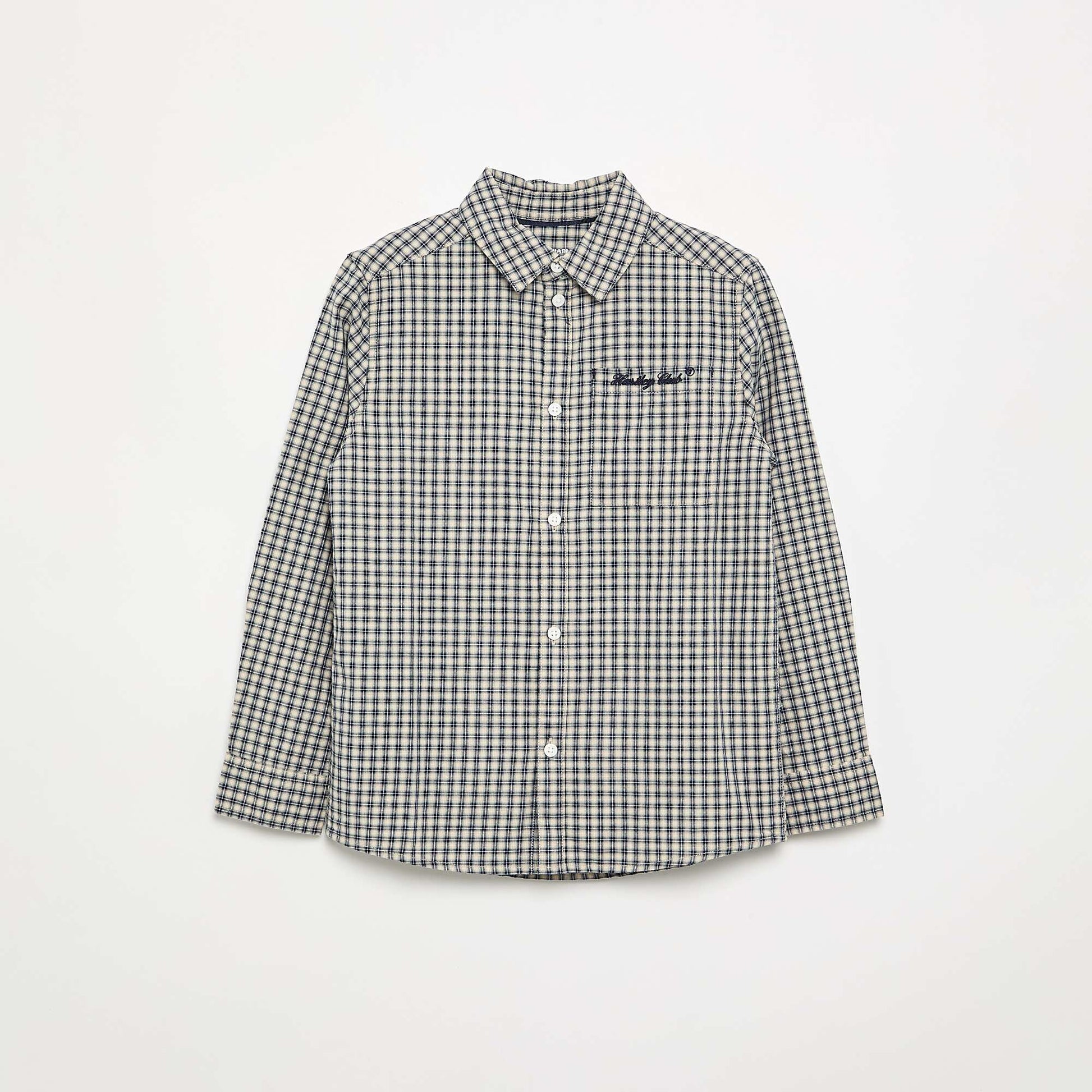 Checked flannel shirt WHITE