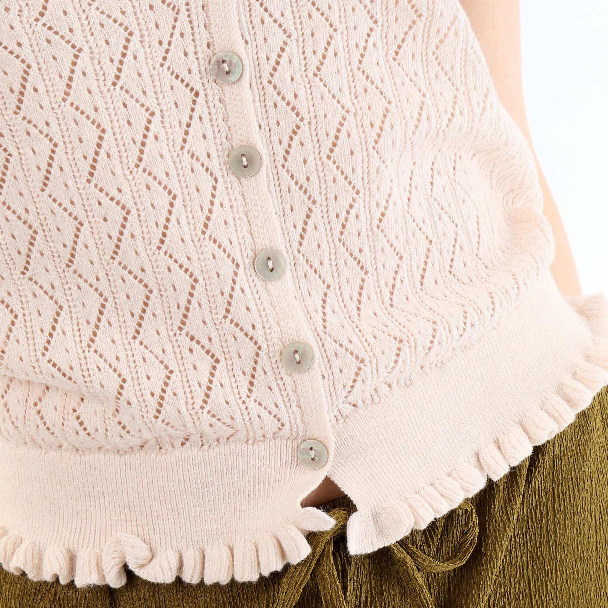 Crochet knit tank top BEIGE