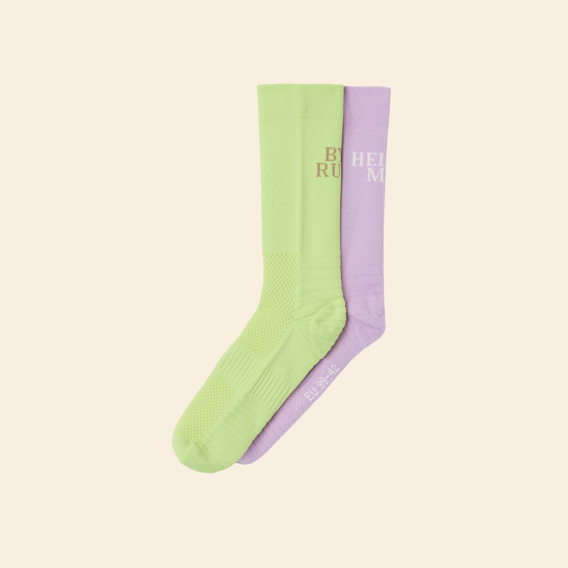 Pack of 2 high-cut socks PURPLE