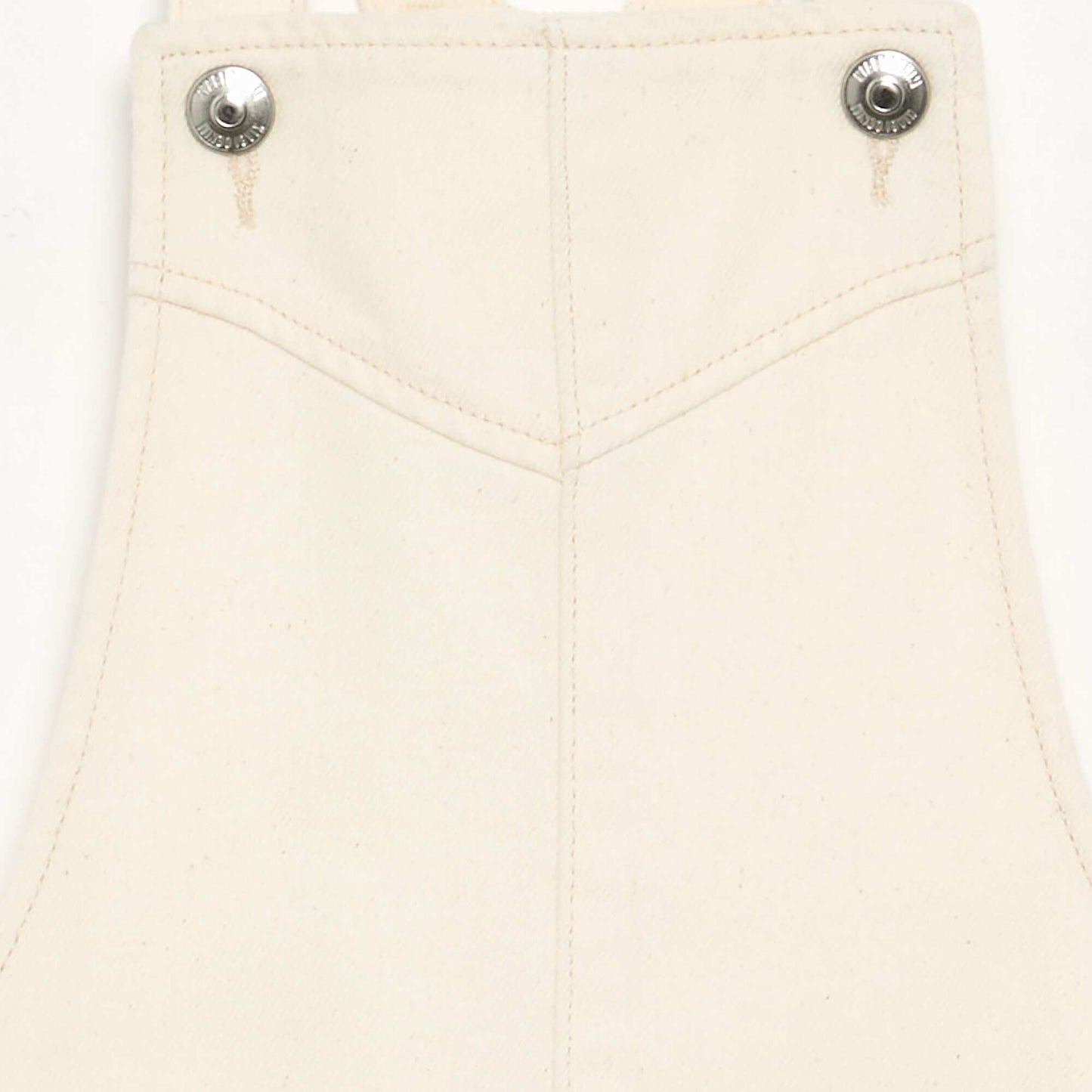 Solid Twill Pinafore Dress WHITE