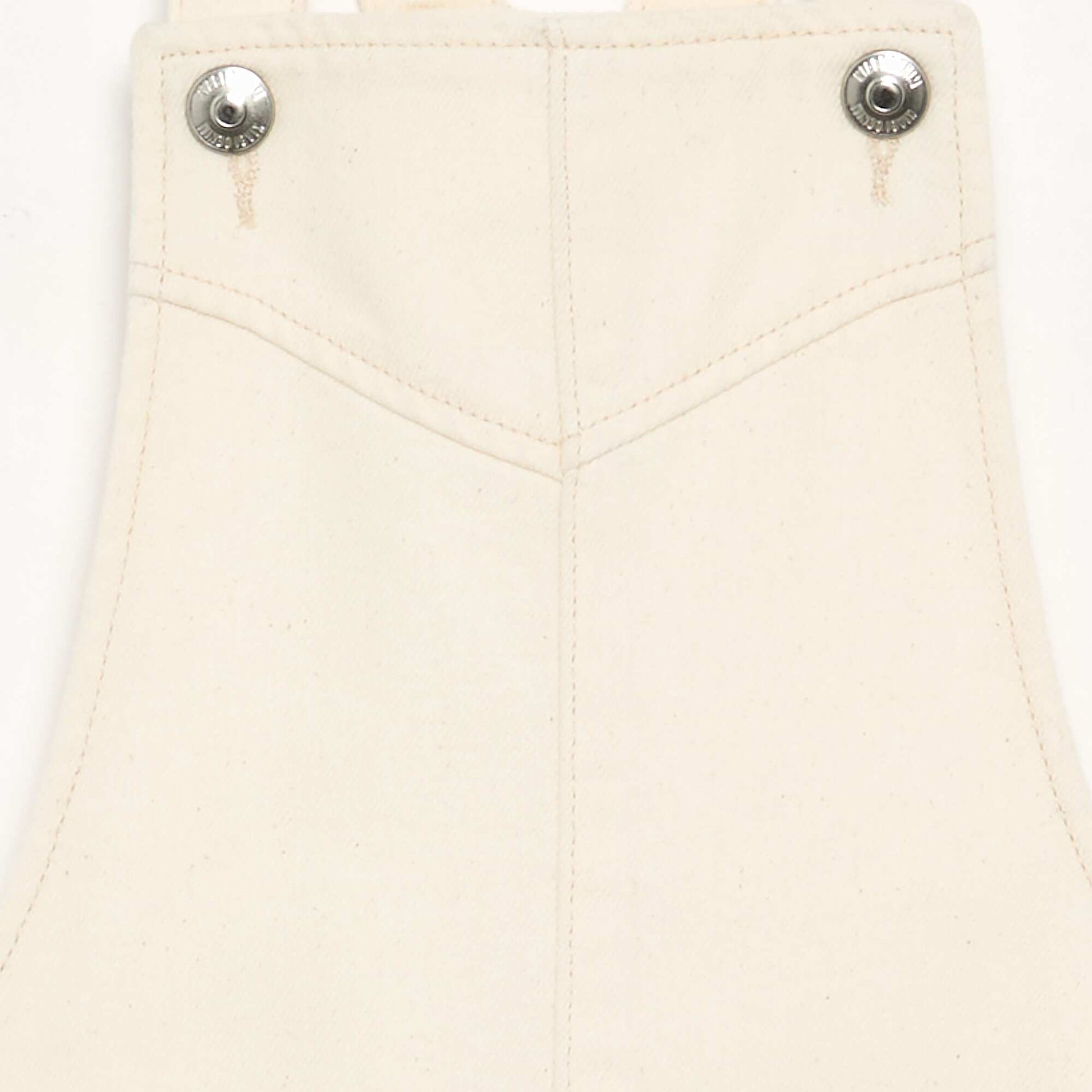 Solid Twill Pinafore Dress WHITE