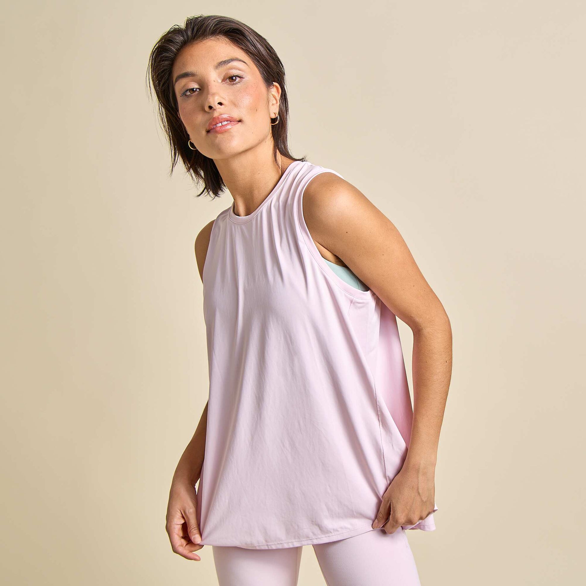 Flowing tank top with wide armholes PINK