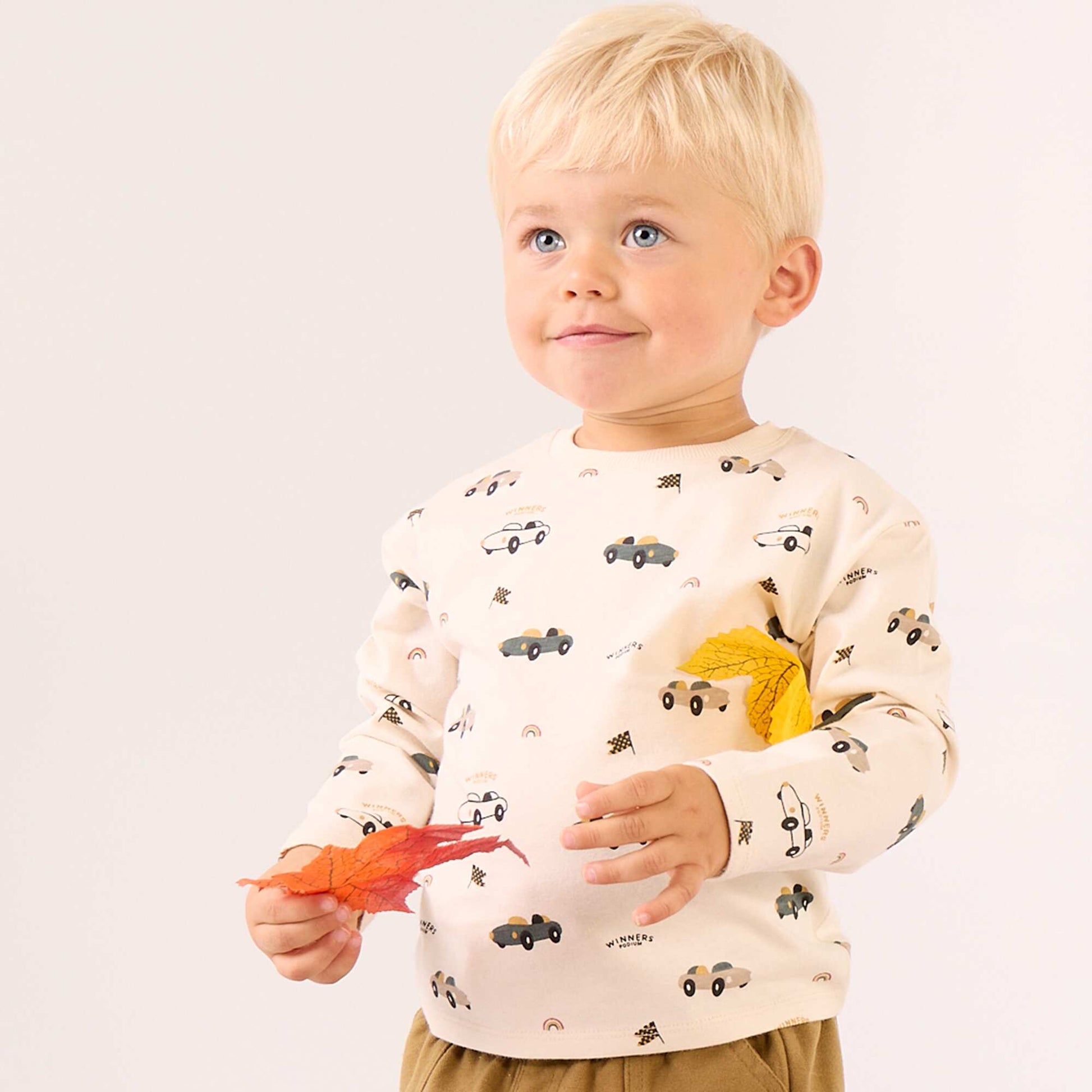 Printed long-sleeved T-shirt WHITE