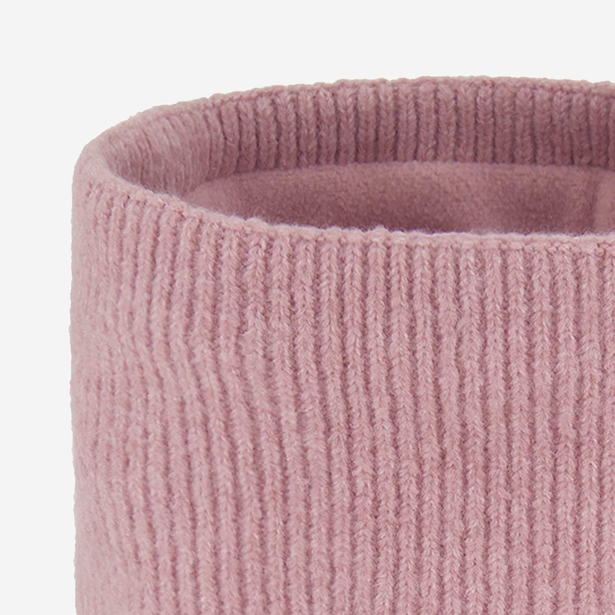 Fleece-Lined Knitted Neck Warmer PINK