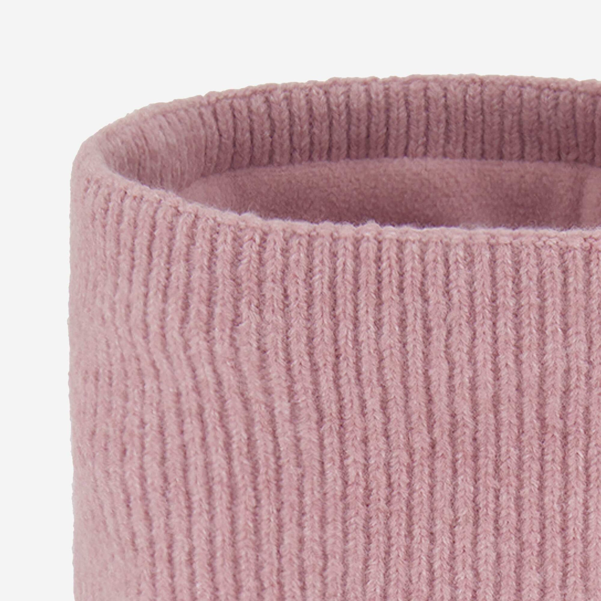 Fleece-Lined Knitted Neck Warmer PINK