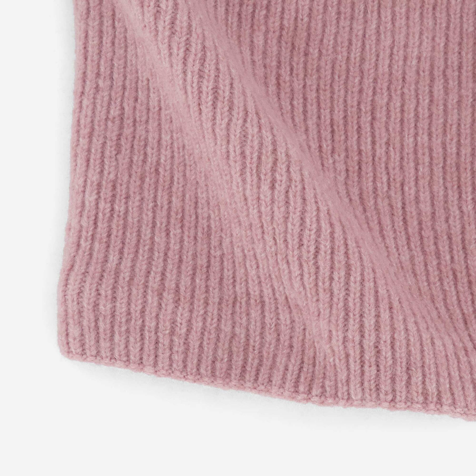 Fleece-Lined Knitted Neck Warmer PINK