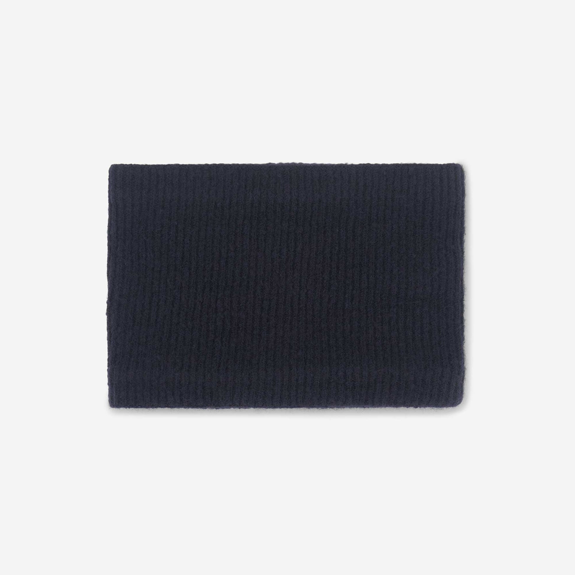 Ribbed knit neck warmer BLUE