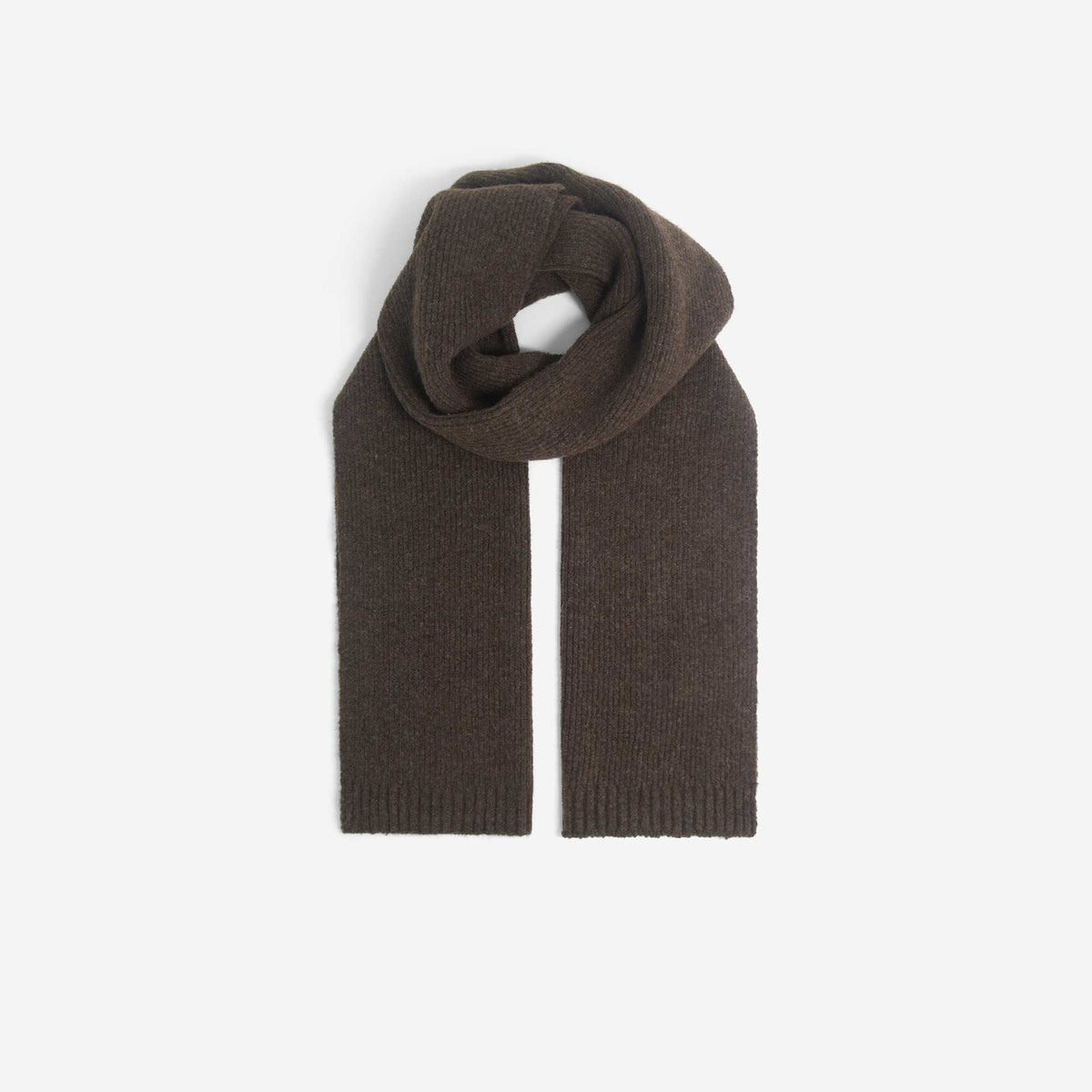 მყარი ნეკნებიანი შარფი ყავისფერი