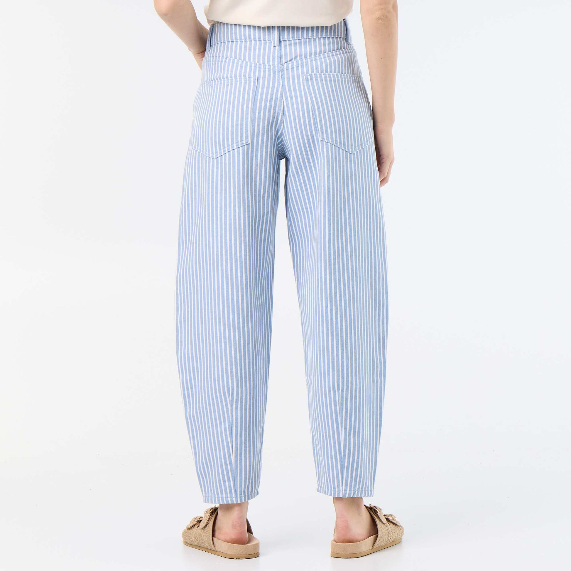 High-waisted balloon-leg trousers BLUE