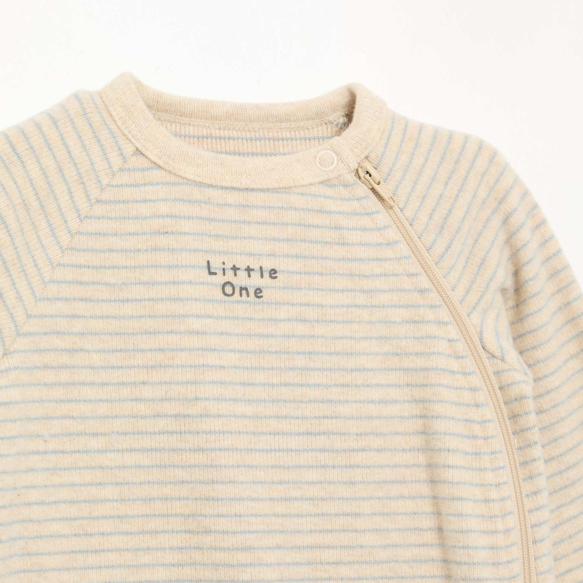 Velvet Long-Sleeve Footless Sleepsuit BEIGE