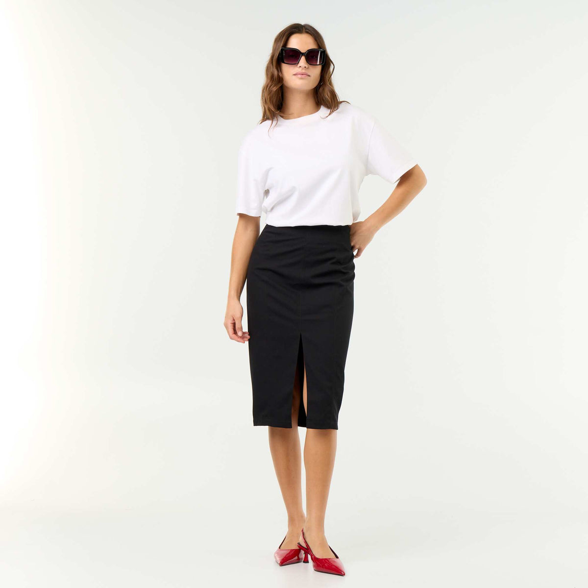 Bodycon midi skirt BLACK