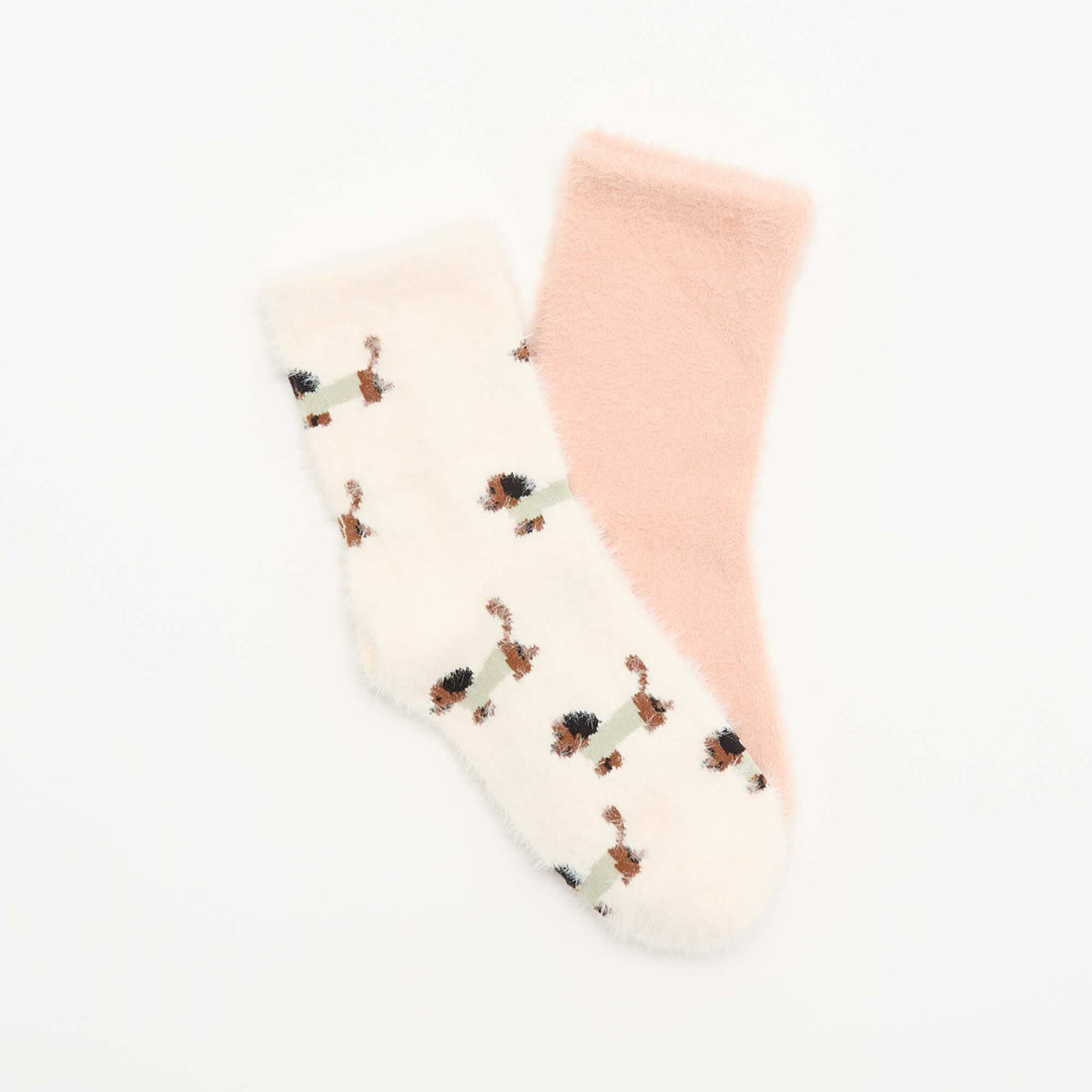 2-pack of Fun Patterned Ankle Socks PINK