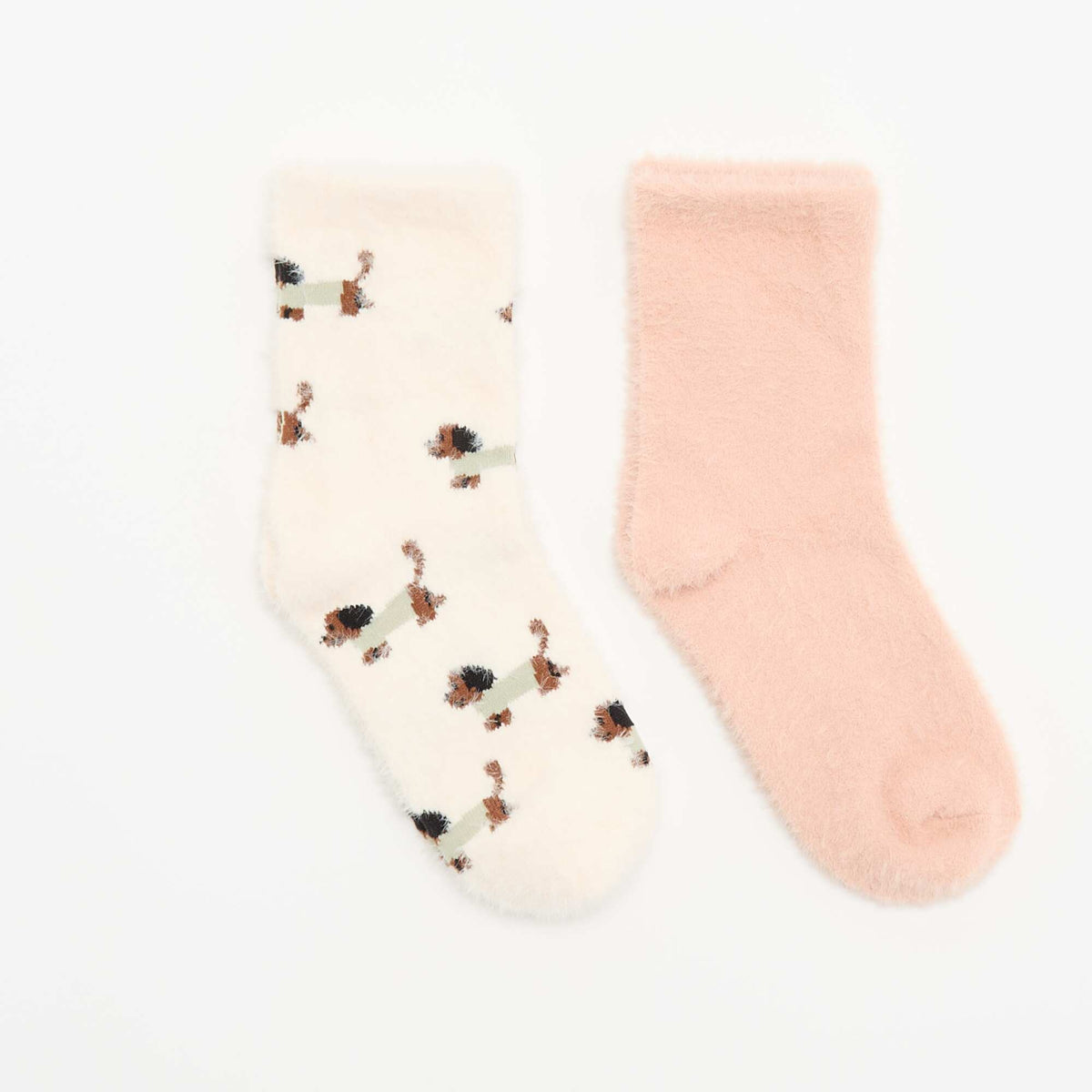 2-pack of Fun Patterned Ankle Socks PINK